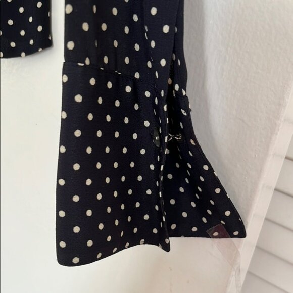 Anne Klein Black and White Long Sleeve Button Down Shirt - Picture 2 of 4